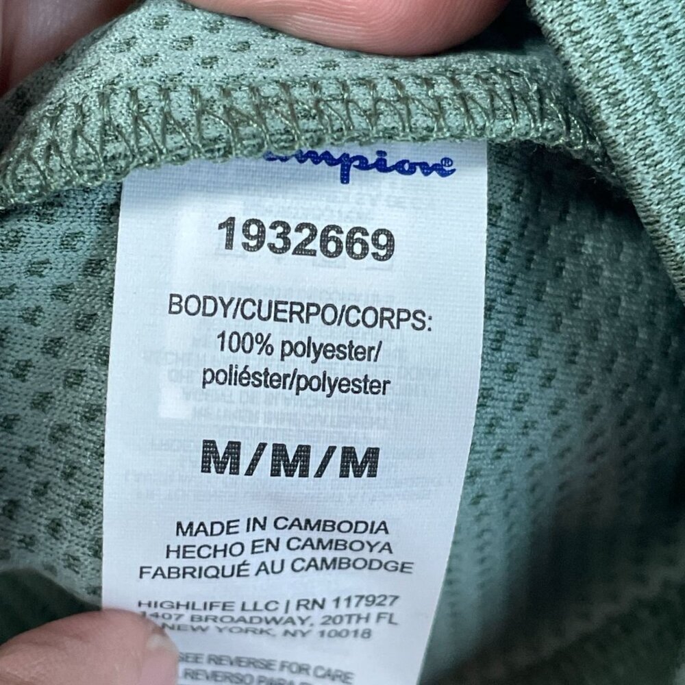 Champion Men's M Green Performance T-Shirt Lightweight Activewear L1322 - Picture 4 of 6